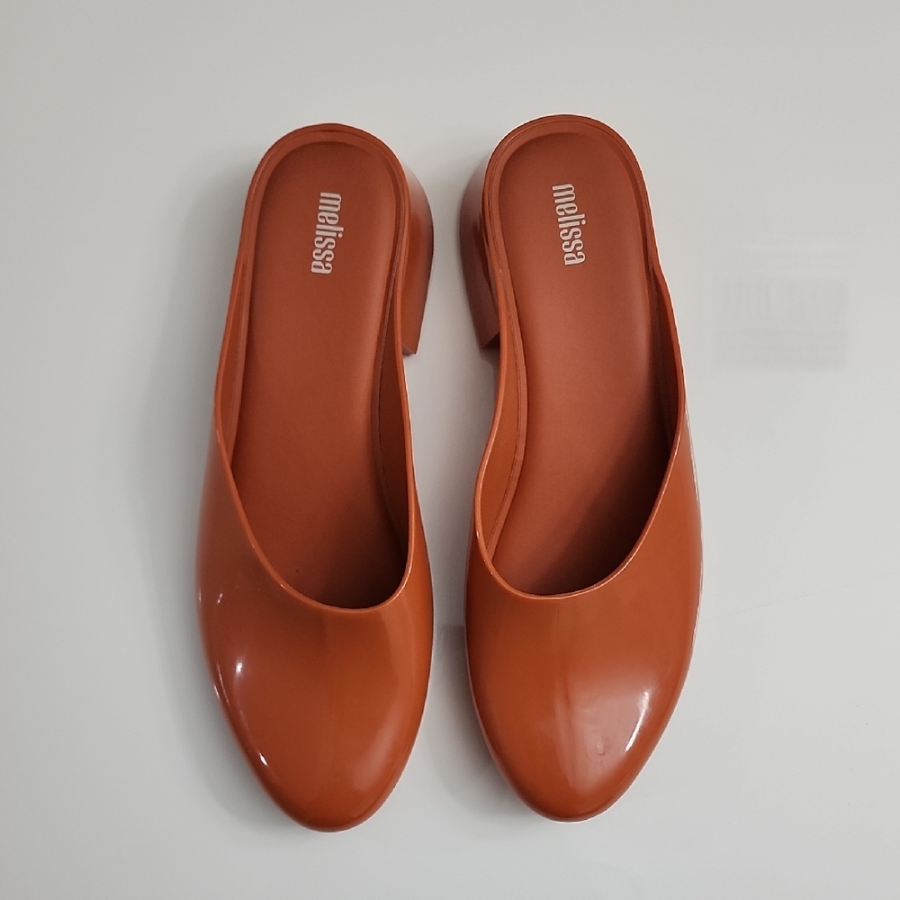 Melissa Women's Zen Mules Orange "Red Dainty" Slip-On Shoes Size 10